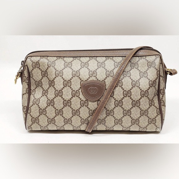 Gucci Beige and Brown Monogram Crossbody Bag - Picture 1 of 9